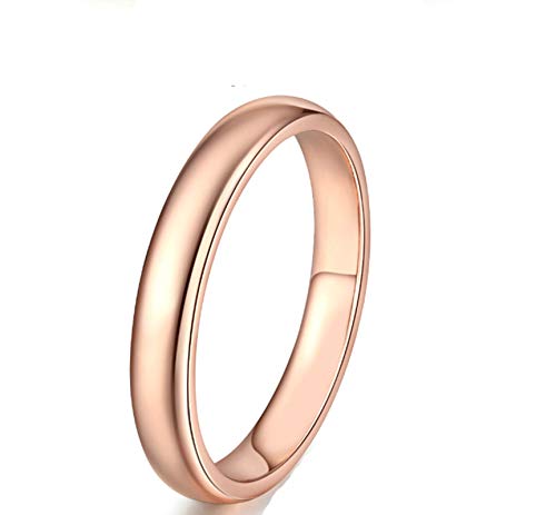 Epinki Oro Rose de 18 Quilates Anillos Altamente Pulido Anillos de Boda Forma Mujeres Anillo de Oro Anillos para Mujeres Oro Rose con Amarillo Diamante Talla 18,5