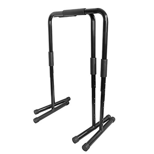 Equipo de la aptitud Para tríceps Dips Fit Dip Stand Station Heavy Duty Ultimate Body Press Bar con conector de seguridad Entrenamiento deportivo ( Color : Negro , tamaño : 58*91*43.5cm )