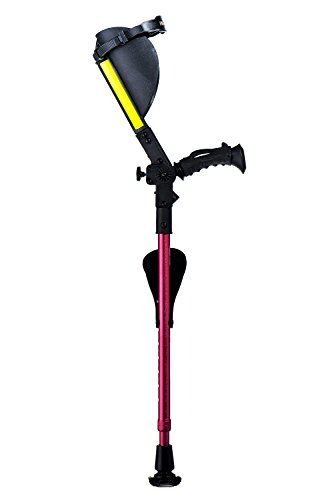 Ergobaum® 1 par (2 unidades)- Muletas de Niñas. Muletas Ergonomicas con Shock Absorbers (Rosa) Niñas 2'-5' pies tamaño Ajustable