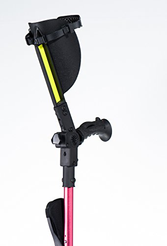 Ergobaum® 1 par (2 unidades)- Muletas de Niñas. Muletas Ergonomicas con Shock Absorbers (Rosa) Niñas 2'-5' pies tamaño Ajustable