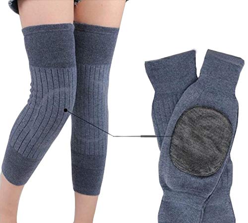Ericotry - Rodillera de lana de cachemira unisex para adultos, cálida, para invierno, calentadores térmicos de piernas, rodilleras de compresión, para mujeres y hombres