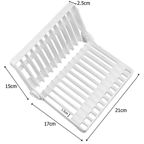 Escurridor de plástico para platos JJOnlineStore, plegable, multipropósito, para cocina; organizador exhibidor de cubiertos para secado, color blanco