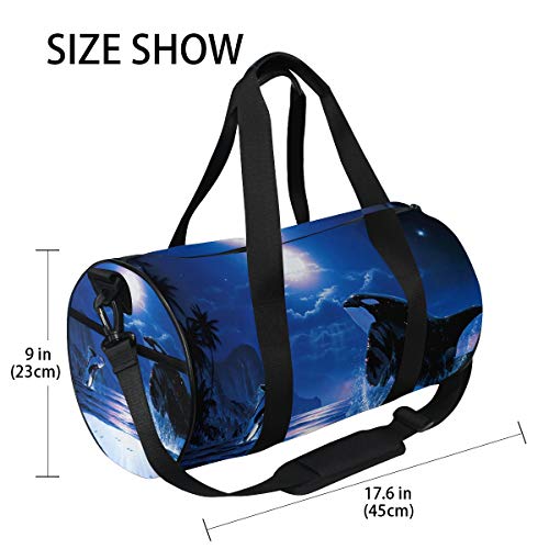 Eslifey Night Ballenas Baile Competición Fitness Sports Bolsas Bolsa de viaje Bolsa de viaje para hombre y mujer