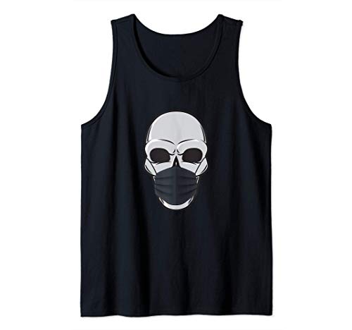 Esqueleto Calavera Usando Mascarilla Germophobe Halloween Camiseta sin Mangas