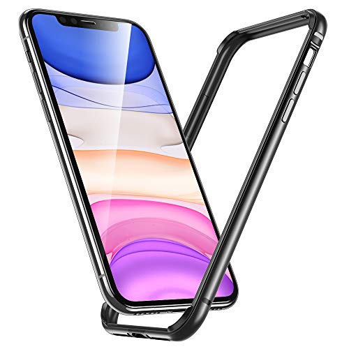 ESR Funda para iPhone XR, Bumper Aluminio iPhone XR con Suave TPU Interno [No Afecta Señales] [Protección de Borde Elevado] Bumper Frame para Apple iPhone XR DE 6.1"-Gris