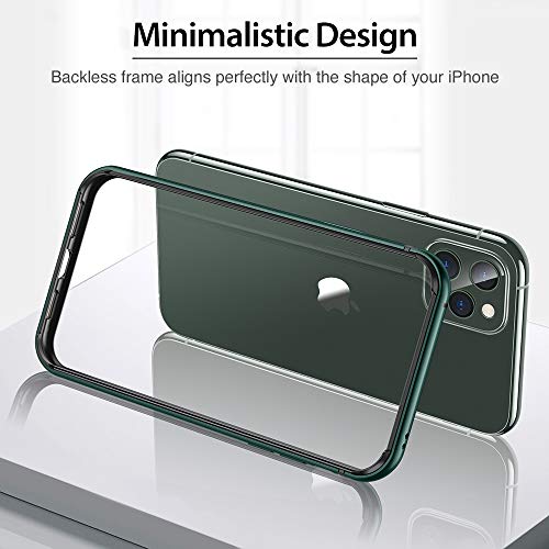 ESR Funda Parachoques para iPhone 11 Pro, Marco Rígido de Metal con Suave Parachoques Interior, Sin Interferencias en la Señal de Cobertura, Bordes Elevados, para iPhone 11 Pro. Verde.