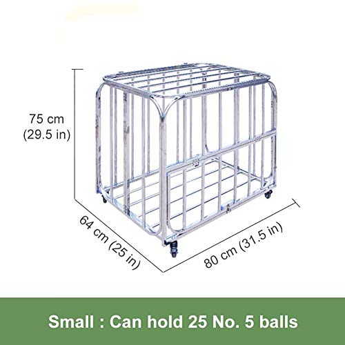 Estante de Pelota Carro de Almacenamiento de Bolas de Metal Jaula de Bolas Plegable, Casillero Deportivo Rodante para Balones de Baloncesto/Fútbol/Ejercicio, Rack de Equipos (Color : with Cover)