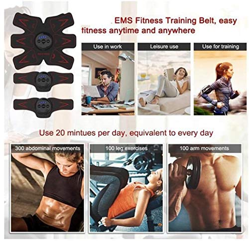 Estimulador Muscular ABS y tóner, los músculos del cinturón Abdominal, el EMS MuscleTrainer Oficina en casa aparatos de Ejercicios for el Abdomen del te/Brazo/Pierna de Entrenamiento M? Hombres o