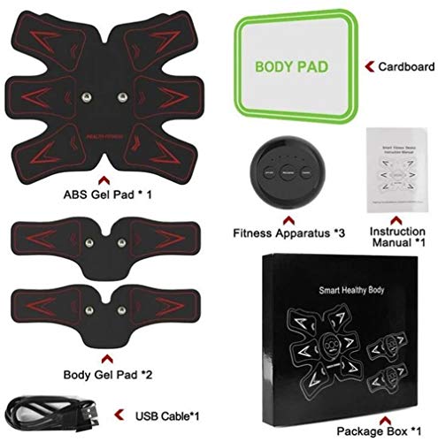 Estimulador Muscular ABS y tóner, los músculos del cinturón Abdominal, el EMS MuscleTrainer Oficina en casa aparatos de Ejercicios for el Abdomen del te/Brazo/Pierna de Entrenamiento M? Hombres o