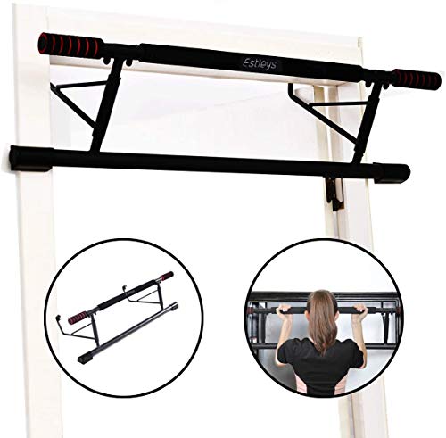 Estleys Barra plegable de dominadas para puerta de entrada, barras de dominadas para marcos de puertas sin tornillos/taladrar, entrenamiento para gimnasio en casa