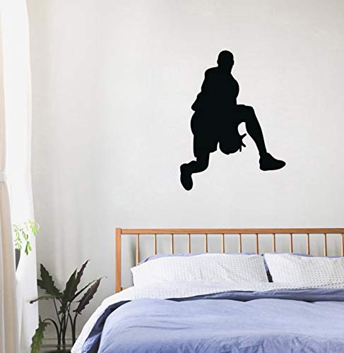 Etiqueta de la pared,Juegue Baloncesto Arte Pegatinas De Pared Extraíble Vinilo Etiqueta De La Pared Venta Caliente Gimnasio Calcomanías Deportivas Decoración Para Niños Niños Dormitorio 57X44 Cm