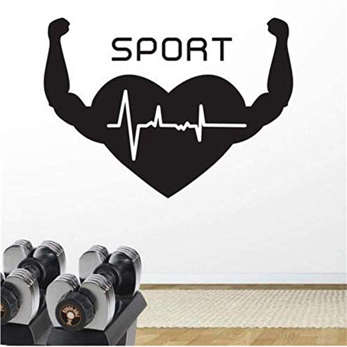 Etiqueta Engomada Del Gimnasio Brazo De La Aptitud Corazón Crossfit Calcomanía Muscular Carteles De Culturismo Vinilo Tatuajes De Pared Parede Decor Gym Sticker42 * 58Cm