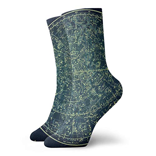 EU Zodiac Star Map Marianna Mills Calcetines de arte Impreso Novedad fresca Calcetines divertidos para actividades al aire libre