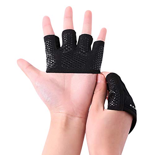 EULANT Cuatro Dedos Guante de Entrenamiento, con Antideslizante Silicona Palm Protector para Gimnasio Barra Dominadas Fitness Calistenia Anillas Levantamiento de Pesas Musculacion Kettlebell, M