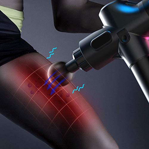 Euopat Masaje Muscular Eléctrico, Masajeador Equipo De Ejercicios Pistola De Masaje con Cabezales De Masaje Masaje Muscular Pequeño Y Profundo Vibración Eléctrica Fascia Masajeador