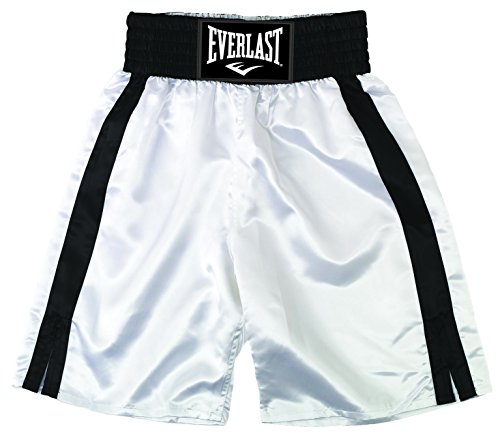 Everlast Pro 24` - Pantalones de boxeo, color Blanco/Negro, talla L