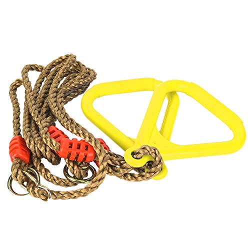 Exblue Anillos de Gimnasia, Gimnasio Ajustable Ejercicio físico Anillo Deportivo para Colgar para Entrenamiento, Entrenamiento de Fuerza, dominadas y Saltos o Columpios para niños(Amarillo)