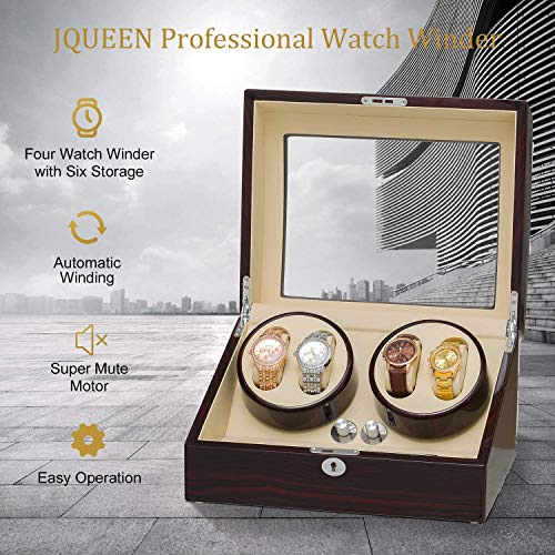 Expositor Jqueen para dar cuerda a relojes automáticos con capacidad para 4 relojes,0600089968798