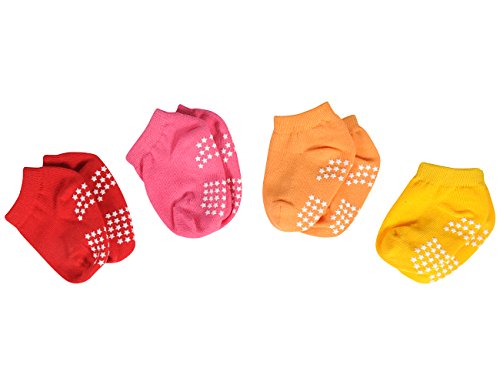 Express Panda® Múltiples Colores 12 Pares de Calcetines Antideslizantes lindos de los niños para Niños Niñas infantil (6-24 meses del niños)