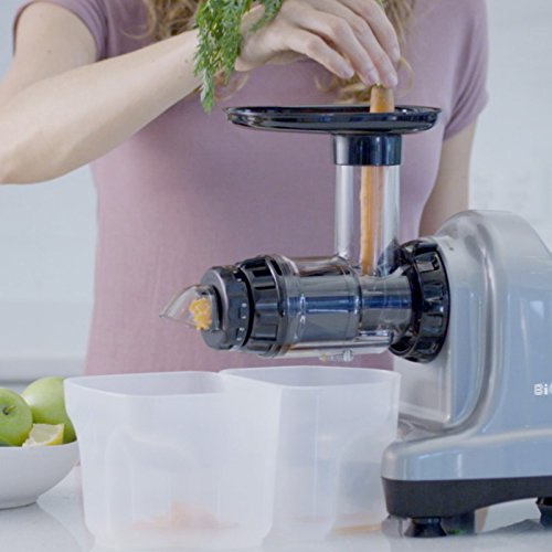 Extractor de zumo BioChef Axis Cold Press Juicer – Extractor de mascarilla horizontal para hierba de trigo, frutas y verduras con una gran apertura y 20 años de garantía (rojo)