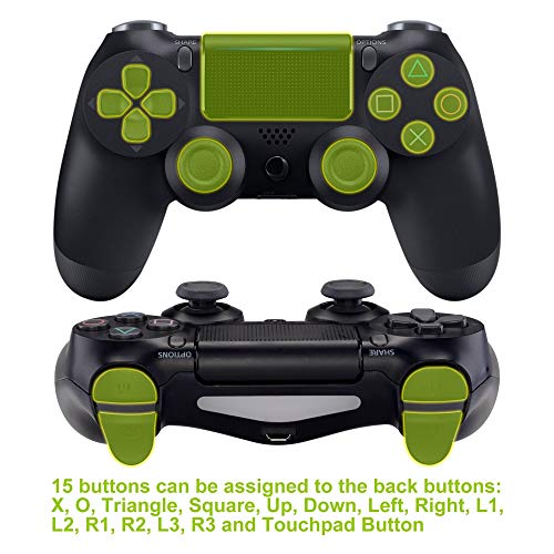 eXtremeRate Dawn Programable Remap Kit PS4 Scuf Reasignación de Botones para Playstaion 4 con Mod Chip&Carcasa Trasera&4 Botones Traseros Compatible con PS4 JDM 040/050/055(Fibra de Carbono)