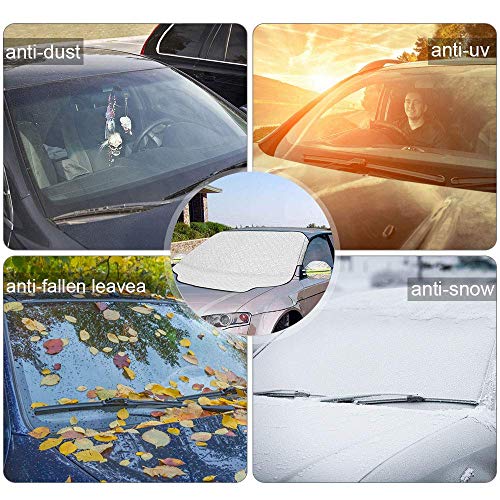 Ezlife Protector de Parabrisas, Protector para Parabrisas con imán Cubierta de Parabrisas Coche Protege de Rayos Antihielo y Nieve, UV, Lluvia, Funda Plegable Parabrisa Delantero 189x116cm