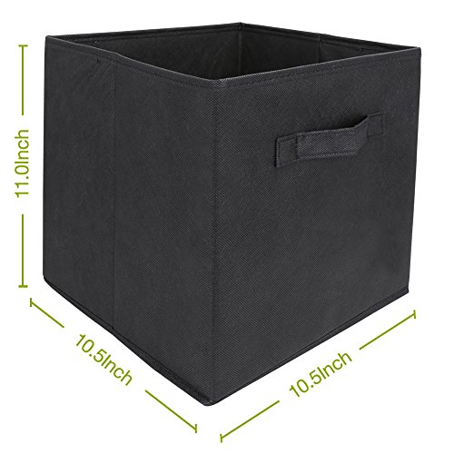 EZOWare Organizador, Caja de Almacenaje con 6 pcs, Set de 6 Cajas de Juguetes, Caja de Tela para Almacenaje, Negra