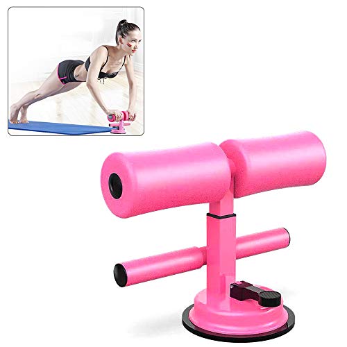 EZSMART Barra de Abdominales de Auto-succión portátil, Altura Ajustable Ejercicio Muscular Abdominal Equipo de acondicionamiento físico Corporal para Abdominales, Flexiones (Rosado)