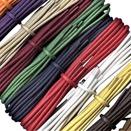 Fabmania 2 mm ronda marrón algodón encerado Cordones-75 cm de longitud-cordones finos para zapatos de vestir y botas.