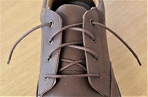 Fabmania 2 mm ronda marrón algodón encerado Cordones-75 cm de longitud-cordones finos para zapatos de vestir y botas.