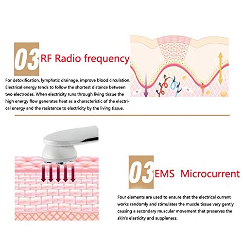 Facial Aparato Radiofrecuencia, 6 Modos de Terapia de luz LED, Antiarrugas, Anti-envejecimiento, Rejuvenecimiento, Limpieza Profunda