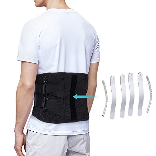 Faja Lumbar para la Espalda, Cinturon Lumbar Ajustable con Bandas de Soporte de Aluminio, Soporte Lumbar para Hombre y Mujer, Alivio del Dolor de la Ciática y Prevención de Lesiones