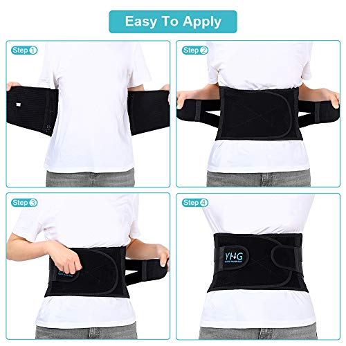 Faja Lumbar para la Espalda, Cinturon Lumbar Ajustable con Bandas de Soporte de Aluminio, Soporte Lumbar para Hombre y Mujer, Alivio del Dolor de la Ciática y Prevención de Lesiones