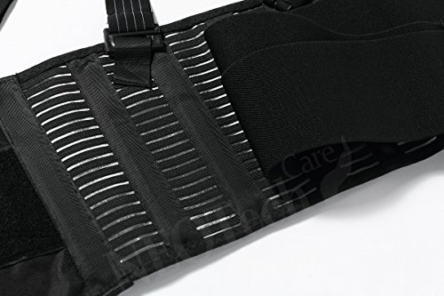 Faja para la espalda con tirantes, apoyo lumbar, cinturón de culturismo/halterofilia - Marca Neotech Care (Talla XL)