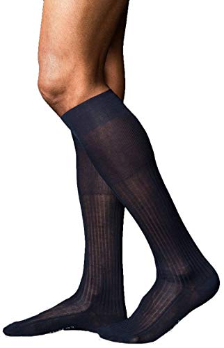 Falke - Camiseta para hombre 10 Pure Fil D'Ecosse Calcetines, Hombre, Calcetines, 15649, azul marino, 41-42