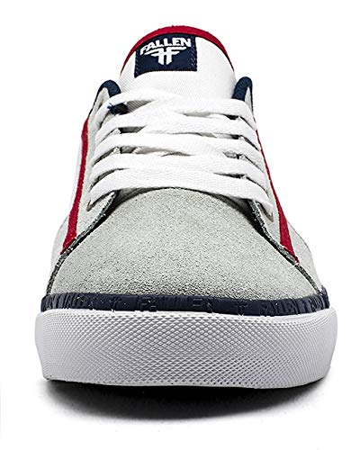 Fallen Bomber. Zapatilla de Skate. Hombre (44 EU, White/Red/Blue)