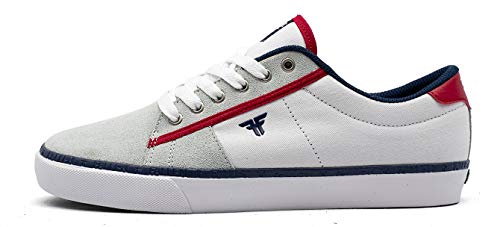 Fallen Bomber. Zapatilla de Skate. Hombre (44 EU, White/Red/Blue)