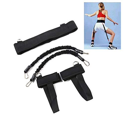 fan pin dian zi 5Pcs / Set Correas de Ejercicio Unisex Bandas de Resistencia Salto Pierna Fuerza Agilidad Entrenador Correa para Entrenamiento Entrenamiento Glúteos Negro