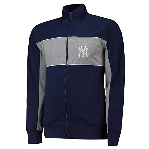 Fanatics MLB New York NY Yankees Cut Sew Track Jacket Chaqueta con cremallera, Hombre, gris, extra-small