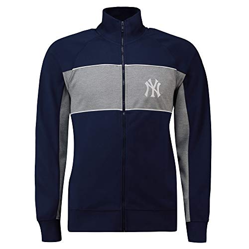 Fanatics MLB New York NY Yankees Cut Sew Track Jacket Chaqueta con cremallera, Hombre, gris, extra-small