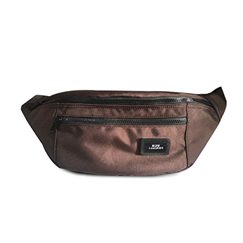 FANDARE Unisexo Bolso Pecho Riñonera Deportiva Bolsos Cruzados Fanny Pack Hombre Mujer Bandoleras Cruzada Bolsos Bandolera para Deportes Ciclismo Senderismo Viaje Gym Sling Bum Bag Nylon Marrón