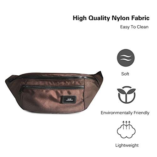 FANDARE Unisexo Bolso Pecho Riñonera Deportiva Bolsos Cruzados Fanny Pack Hombre Mujer Bandoleras Cruzada Bolsos Bandolera para Deportes Ciclismo Senderismo Viaje Gym Sling Bum Bag Nylon Marrón