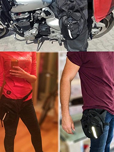 Fansport Bolso para Piernas, Fanny Waist Pack Carreras de Motos Cintura Bolso de Cintura para IR de Excursión