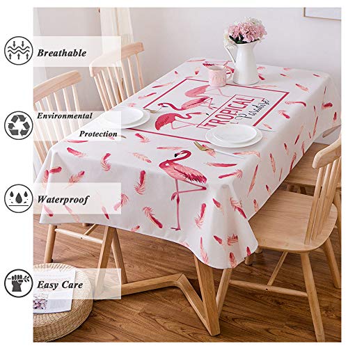 Fansu Nórdico Mantel de Algodón y Lino,Impermeable y Antimanchas,con Estampado de Animal Lindo Rectangular Lavable Mantel para Mesa,Adecuado para Cocina Comedor Salón (Oso Polar,130x180cm)