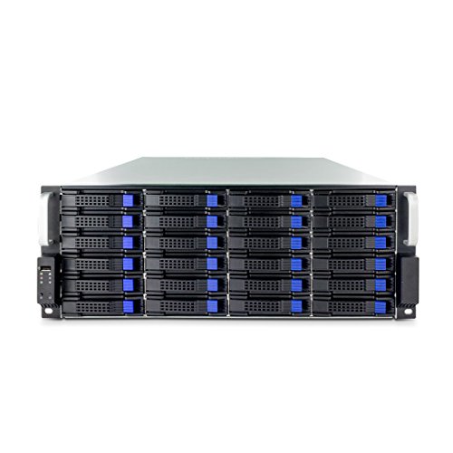 Fantec SRC-4240X07 - Recinto de Almacenamiento de 19" Rack para 24 Discos Duros de 3,5" SAS/SATA, Indicadores LED, Ventilador, Color Plata