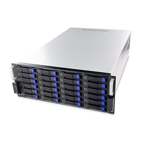 Fantec SRC-4240X07 - Recinto de Almacenamiento de 19" Rack para 24 Discos Duros de 3,5" SAS/SATA, Indicadores LED, Ventilador, Color Plata