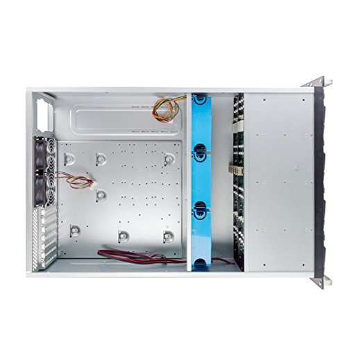 Fantec SRC-4240X07 - Recinto de Almacenamiento de 19" Rack para 24 Discos Duros de 3,5" SAS/SATA, Indicadores LED, Ventilador, Color Plata