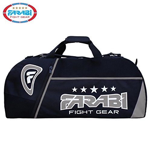 Farabi - Bolsa de deporte para gimnasio, MMA, bolsa de viaje, bolsa de entrenamiento (gris)