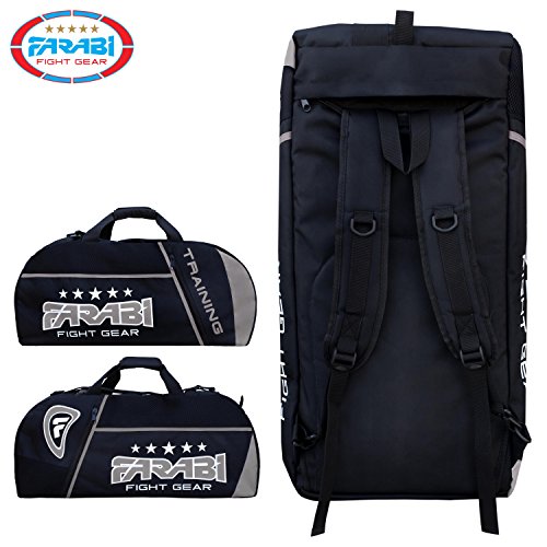 Farabi - Bolsa de deporte para gimnasio, MMA, bolsa de viaje, bolsa de entrenamiento (gris)