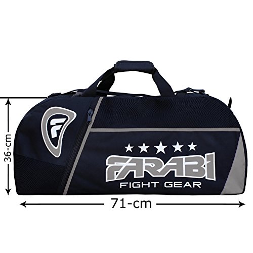 Farabi - Bolsa de deporte para gimnasio, MMA, bolsa de viaje, bolsa de entrenamiento (gris)